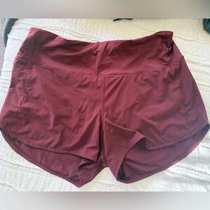 Lululemon Speed up HR 4” shorts Merlot size 12 EUC